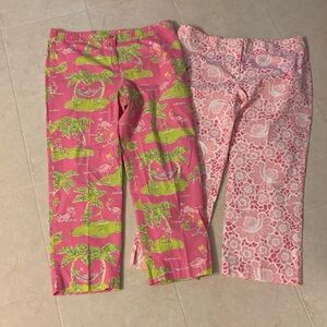 Lily Pulitzer 2 pair pants size 12, pink